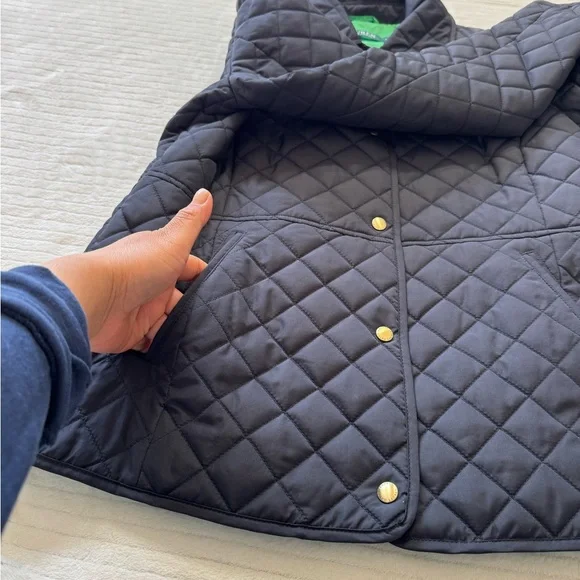 Ralph Lauren Quilted Navy Blazer Jacket with Green Lining - Picture 8 of 14